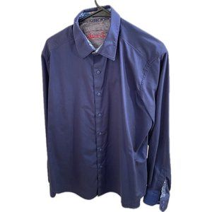 Robert Graham,mens blue long sleeve shirt. Large Flip Cuff